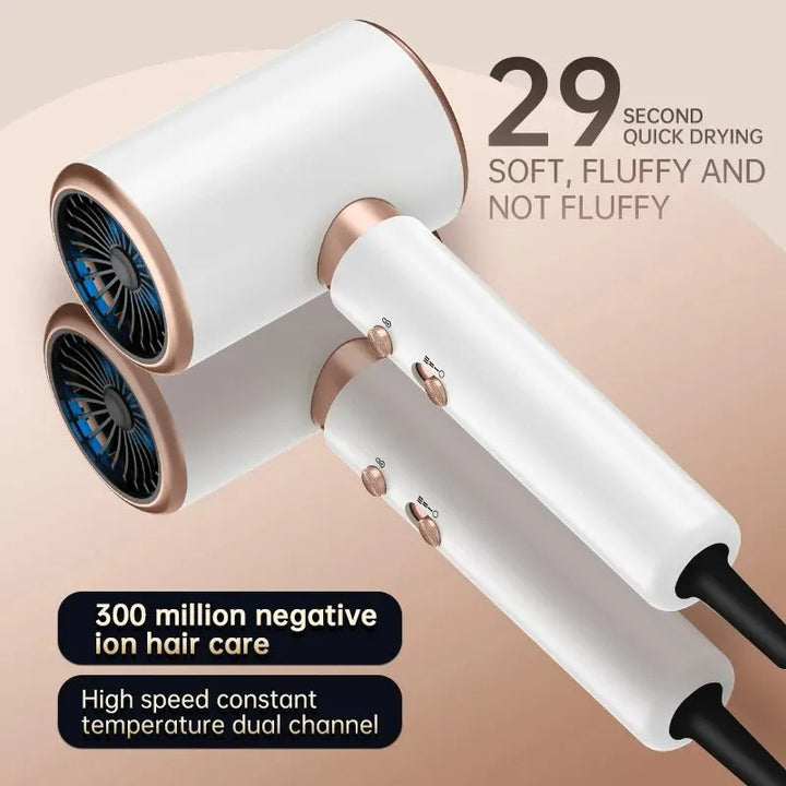 F37 2000W Gear Professional Hair Dryer Negative Lonic Blow Dryer Hot Cold Wind Air Brush Hairdryer Strong PowerDryer Salon Tool - Exquisitetrends
