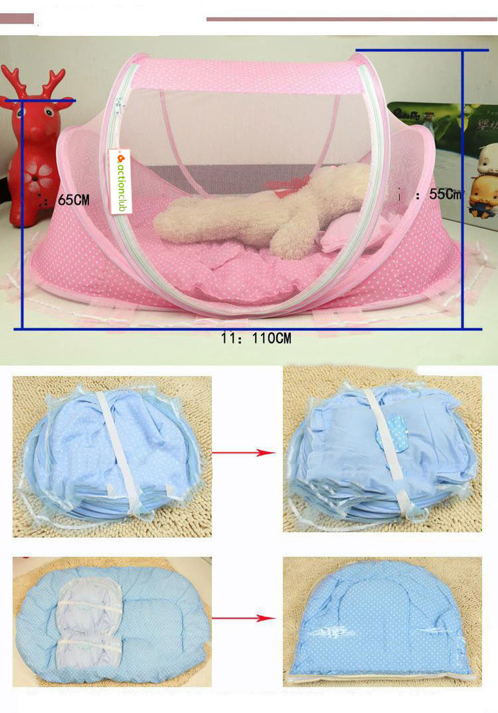 Foldable Baby Bed Net With Pillow Net 2pieces Set - Exquisitetrends