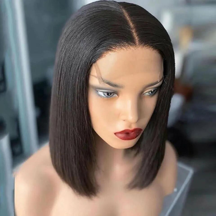 Natural 4×4 Lace Closure Short Bob Wig Straight 100% Human Hair Wig - Exquisitetrends