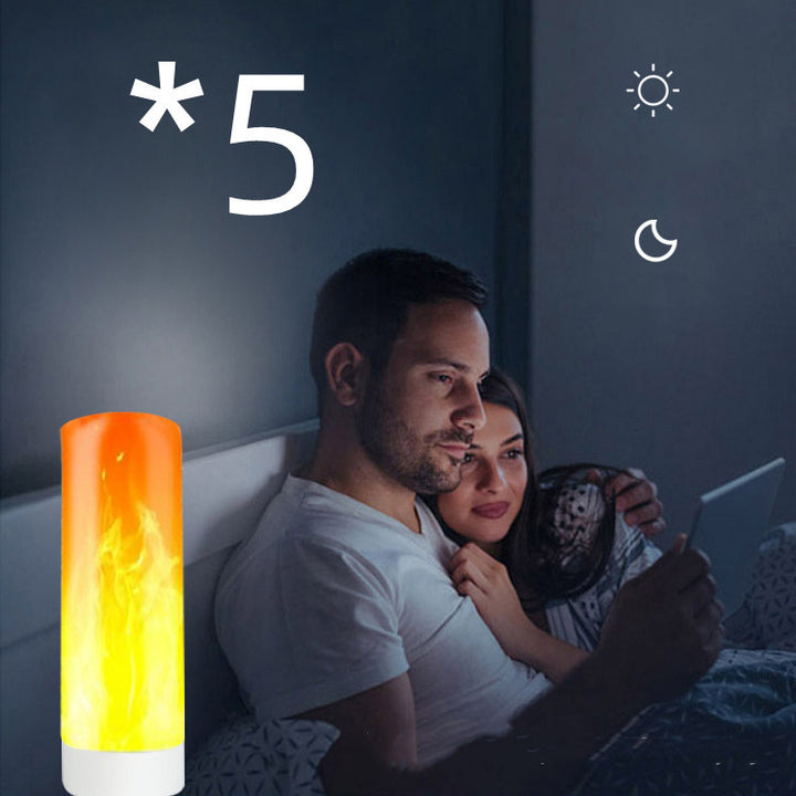 USB Atmosphere Light LED Flame Flashing Candle Lights Book Lamp For Power Bank Camping Lighting Cigarette Lighter Effect Light - Exquisitetrends