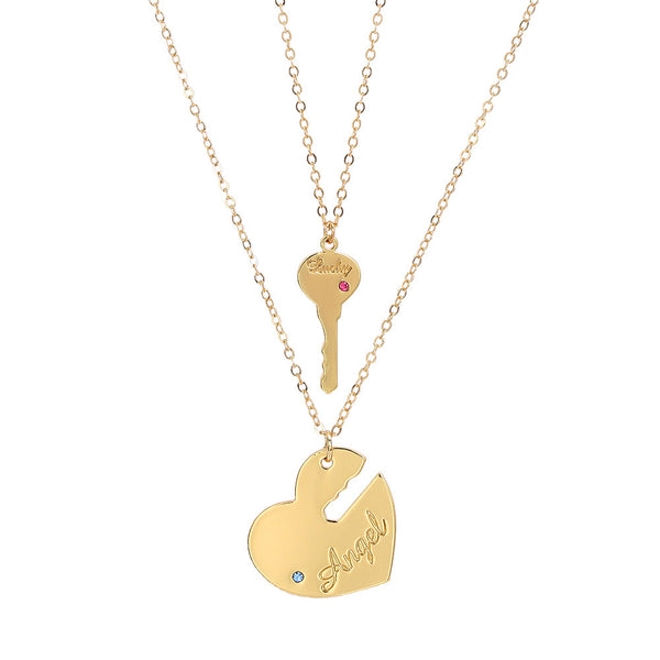 Titanium Steel Love Key Couple Pendant