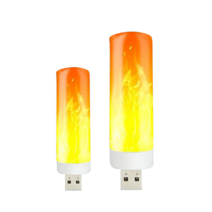 USB Atmosphere Light LED Flame Flashing Candle Lights Book Lamp For Power Bank Camping Lighting Cigarette Lighter Effect Light - Exquisitetrends