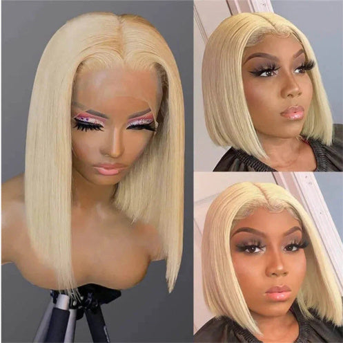 613 Blonde Bob Wig Short, Straight, 100% Human Hair - Exquisitetrends