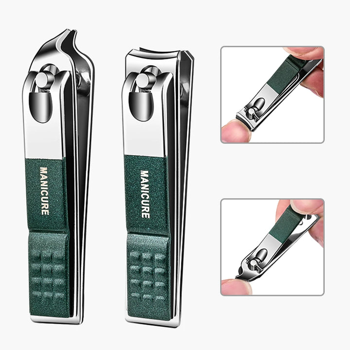 Ouriner 6-18Pcs Portable Manicure Sets Pedicure Kits Bright Black Nail Clipper Set Personal Care Tools Eyebrow Scissors - Exquisitetrends