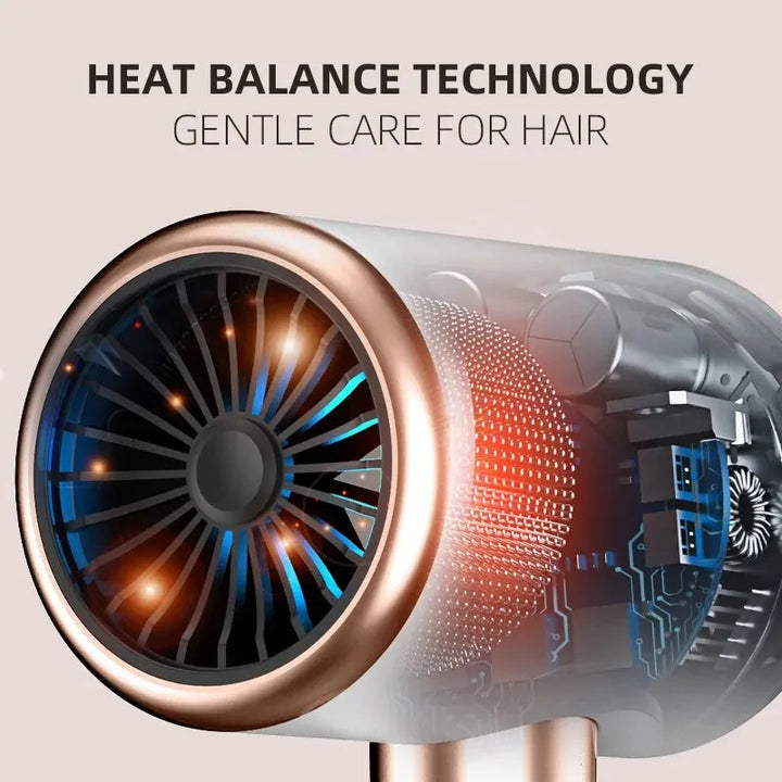 F37 2000W Gear Professional Hair Dryer Negative Lonic Blow Dryer Hot Cold Wind Air Brush Hairdryer Strong PowerDryer Salon Tool - Exquisitetrends