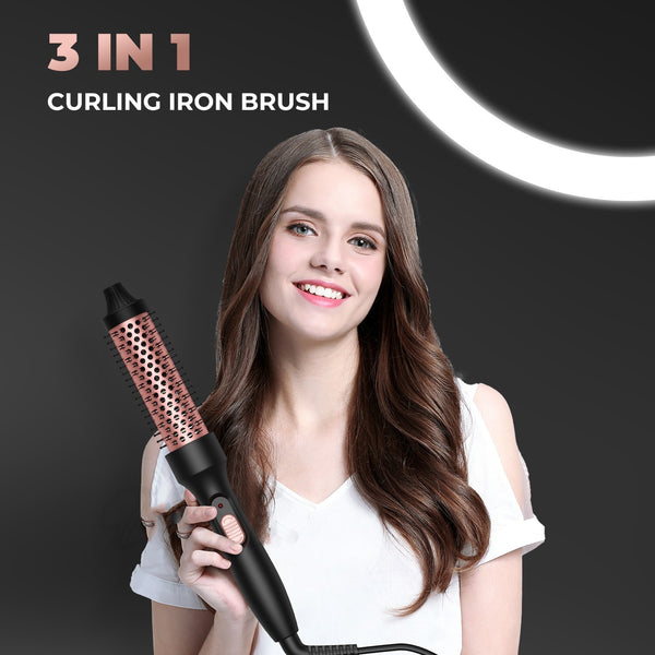 3-in-1 Hot Air Styler Brush Dry, Straighten & Curl - Exquisitetrends