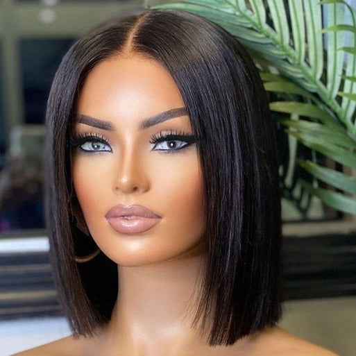 Natural 4×4 Lace Closure Short Bob Wig Straight 100% Human Hair Wig - Exquisitetrends