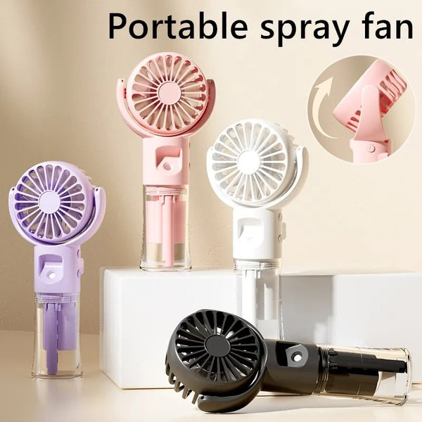 Portable Handheld Spray Fan 4-Speed Water Spray Mist Fan Summer Cooling Artifact USB Charging Summer Supplies Outdoor Mini Fan - Exquisitetrends