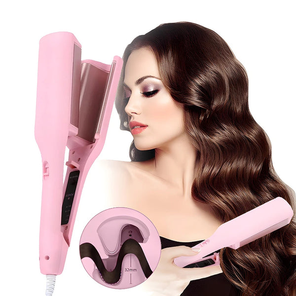 32 mm Deep-Wave Fast-Heat Hair Curler – 4 Temps, Digital LCD - Exquisitetrends