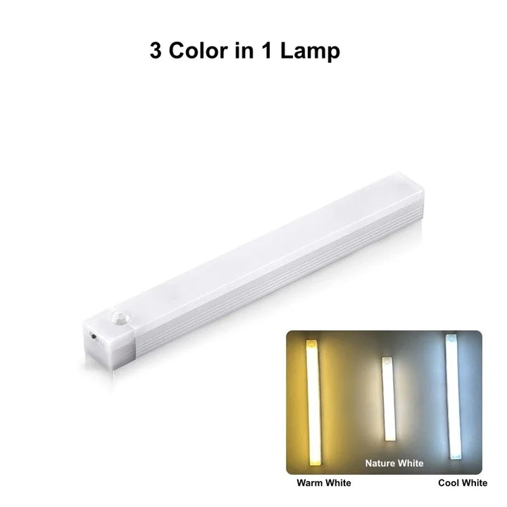 LED Motion Sensor Bar Light Rechargeable Induction Night Light Portable Cordless Magnetic Cabinet Lamp for Kitchen Room Bedside - Exquisitetrends