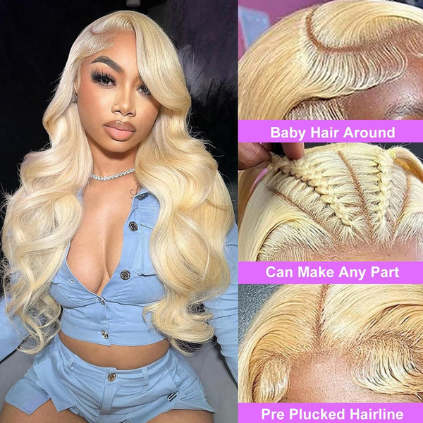 613 Blonde 13×4 Lace Front Human Hair Wig, Glueless - Exquisitetrends