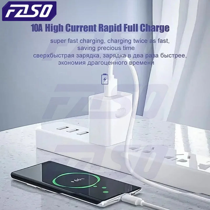 FASO 1-3PCS 10A 100W Type C Super Fast Charging Cable Data Cord For Samsung Huawei Xiaomi Redmi Quick Charing USB C Cables - Exquisitetrends