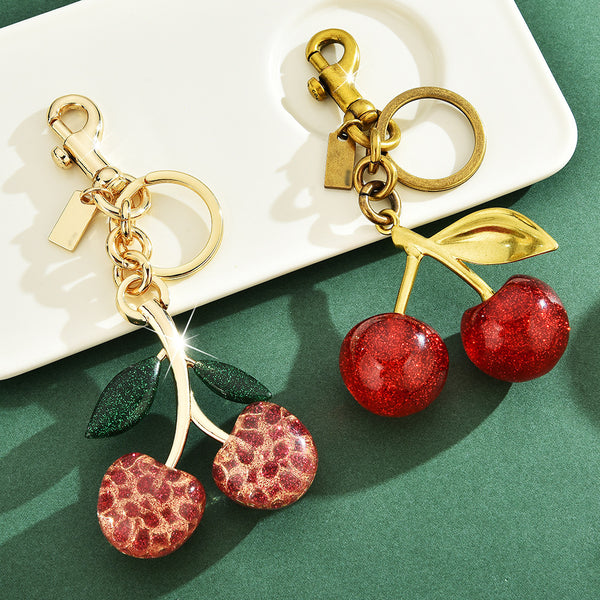 Cherry Keychain Handbag Pendant Charm Cute Red Cherry Bag Ornament for Women
