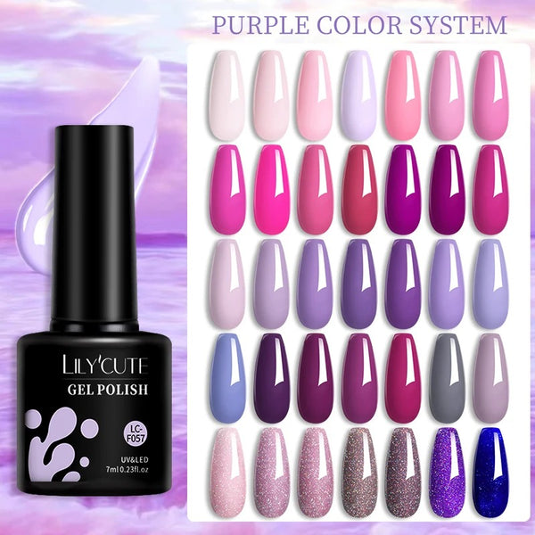 LILYCUTE 129 Colors 7ML Nail Gel Polish Nail Supplies Vernis Semi Permanent Nail Art