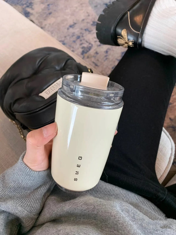 1PCS Tumbler Thermos Cup Milky White Coffee Mug Car Insulated Water Bottle Travel Stainless Steel Vacuum Flasks