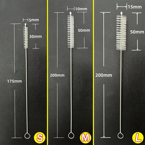 Drinking Straw Cleaning Brush Kit Reusable Tube Pipe Cleaner Nylon Stainless Steel Long Cleaning Brushes