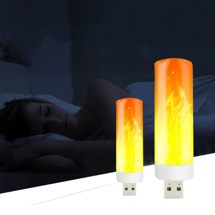 USB Atmosphere Light LED Flame Flashing Candle Lights Book Lamp For Power Bank Camping Lighting Cigarette Lighter Effect Light - Exquisitetrends