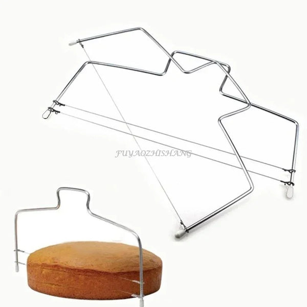 1PC Double Line Cake Cut Slicer Adjustable Stainless Steel Wire Cake Slicer Bread Divider