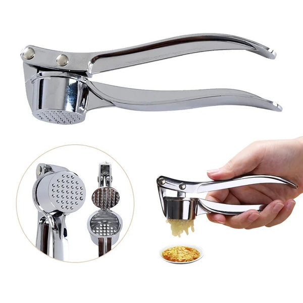 Kitchen Stainless Steel Garlic Smasher Squeezer Manual Press Grinding Tool