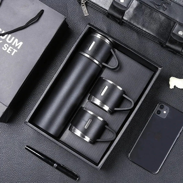 Stainless Steel Insulation Cup Large Capacity Sealed Leakage Fashion Tumbler Thermos Commercial Style Three Cover Gift Set